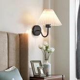 Cream-style Pleated Wall Light for Bedroom